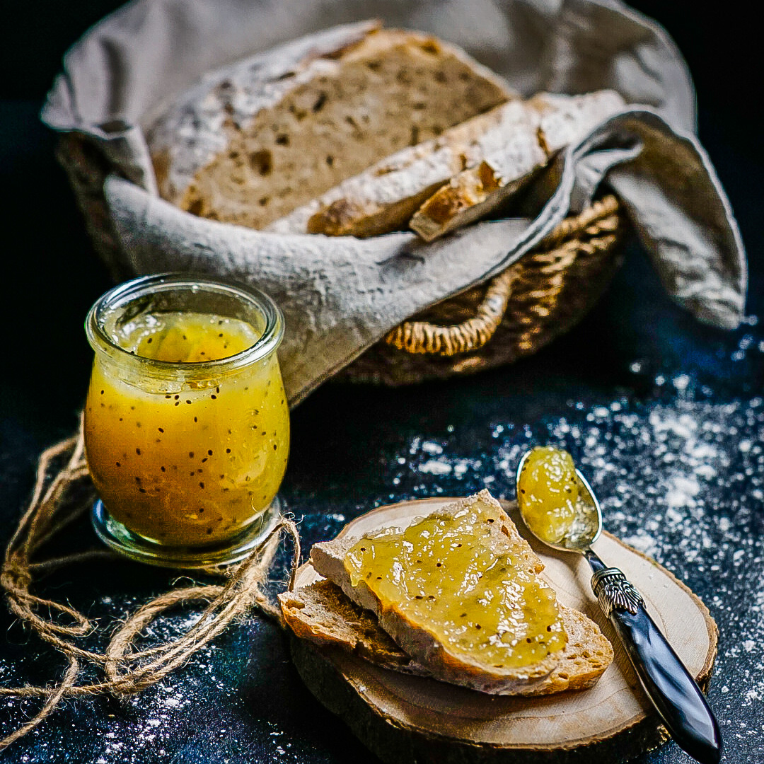 Dinkel Malz Brot mit Kiwi Birnen Konfitüre – HerdmitHerz